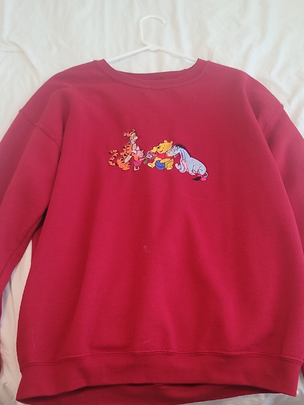 Burgundy Winnie the Pooh Crewneck Sweatshirt
